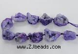 CNG1648 15.5 inches 22*30mm - 25*45mm nuggets plated druzy agate beads