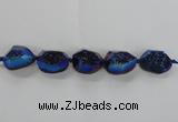 CNG1660 8 inches 20*25mm - 25*30mm freeform plated druzy agate beads