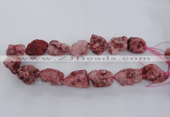 CNG1666 15.5 inches 18*25mm - 22*30mm nuggets plated druzy agate beads