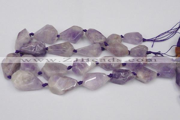 CNG1706 15.5 inches 15*20mm - 18*35mm nuggets lavender amethyst beads