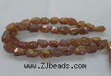 CNG1798 13*18mm - 15*20mm faceted nuggets plated quartz beads