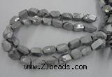 CNG1800 13*18mm - 15*20mm faceted nuggets plated quartz beads