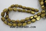 CNG1801 13*18mm - 15*20mm faceted nuggets plated quartz beads