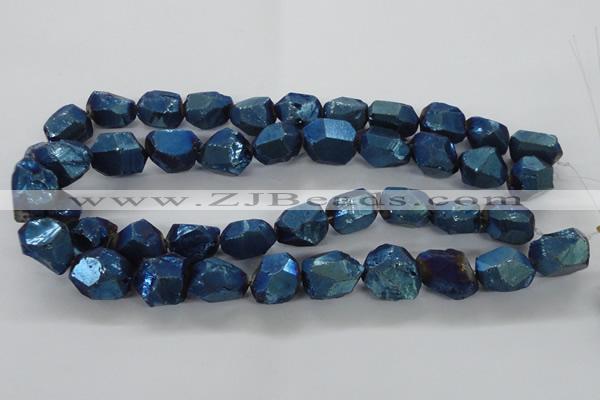 CNG1803 13*18mm - 15*20mm faceted nuggets plated quartz beads