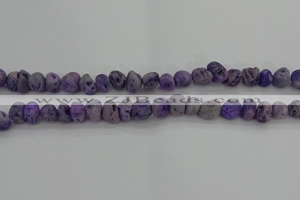 CNG2012 15.5 inches 8*10mm - 10*14mm nuggets plated druzy agate beads