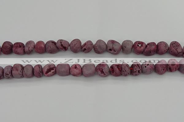 CNG2014 15.5 inches 8*10mm - 10*14mm nuggets plated druzy agate beads