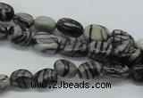 CNG211 15.5 inches 6*8mm nuggets black water jasper beads