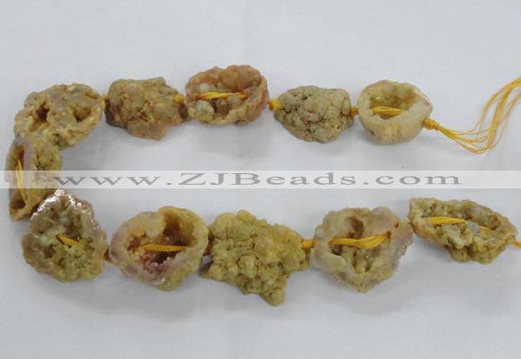 CNG2158 15.5 inches 25*35mm - 35*40mm nuggets druzy agate beads