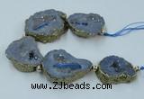 CNG2313 7.5 inches 25*35mm - 35*40mm freeform druzy agate beads