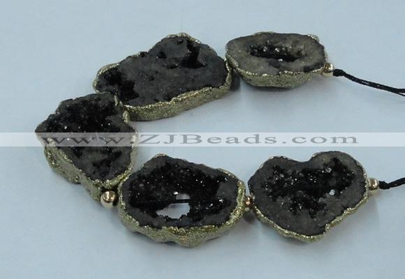 CNG2314 7.5 inches 25*35mm - 35*40mm freeform druzy agate beads