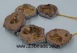 CNG2326 7.5 inches 35*40mm - 45*50mm freeform druzy agate beads