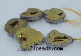 CNG2327 7.5 inches 35*40mm - 45*50mm freeform druzy agate beads