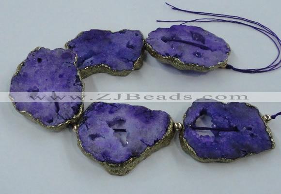 CNG2340 7.5 inches 40*50mm - 55*60mm freeform druzy agate beads