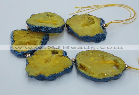 CNG2356 7.5 inches 40*50mm - 55*60mm freeform druzy agate beads