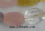 CNG237 15.5 inches 15*20mm – 15*30mm faceted nuggets mixed quartz beads