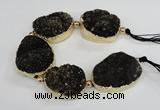 CNG2380 7.5 inches 25*30mm - 30*35mm freeform druzy agate beads