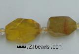 CNG240 10*15mm - 20*22mm faceted nuggets citrine gemstone beads