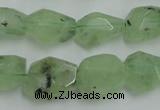 CNG241 10*12mm - 15*16mm faceted nuggets green rutilated quartz beads