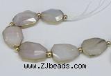 CNG2448 7.5 inches 20*25mm - 25*35mm faceted freeform agate beads