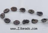 CNG2485 15.5 inches 15*20mm - 20*25mm freeform plated druzy agate beads
