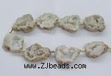 CNG2490 15.5 inches 30*40mm - 40*50mm freeform plated druzy agate beads