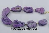 CNG2492 15.5 inches 30*40mm - 40*50mm freeform plated druzy agate beads