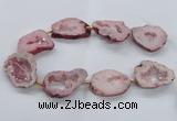 CNG2493 15.5 inches 30*40mm - 40*50mm freeform plated druzy agate beads