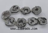 CNG2498 15.5 inches 30*40mm - 40*50mm freeform plated druzy agate beads