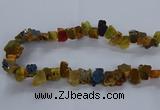 CNG2588 15.5 inches 13*18mm - 15*25mm nuggets plated druzy agate beads