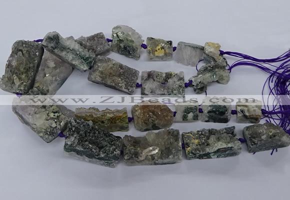 CNG2632 15.5 inches 18*25mm - 20*40mm freeform druzy amethyst beads