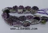 CNG2633 15.5 inches 20*24mm - 25*35mm freeform druzy amethyst beads