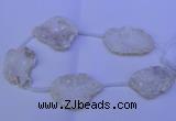 CNG2755 15.5 inches 28*35mm - 40*45mm freeform plated druzy agate beads