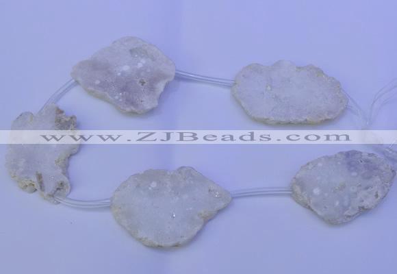 CNG2755 15.5 inches 28*35mm - 40*45mm freeform plated druzy agate beads