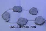 CNG2757 15.5 inches 28*35mm - 40*45mm freeform plated druzy agate beads
