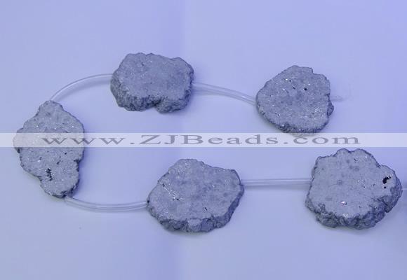 CNG2757 15.5 inches 28*35mm - 40*45mm freeform plated druzy agate beads