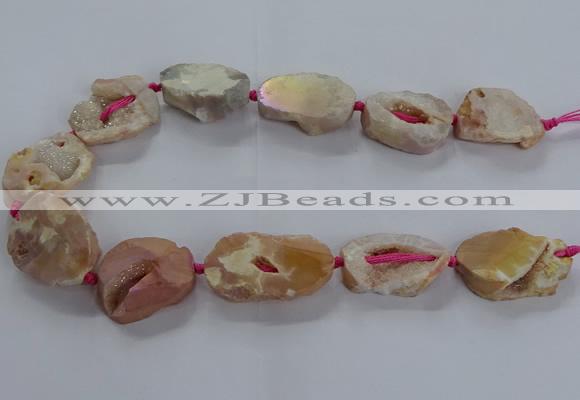CNG2801 15.5 inches 25*30mm - 30*40mm freeform druzy agate beads
