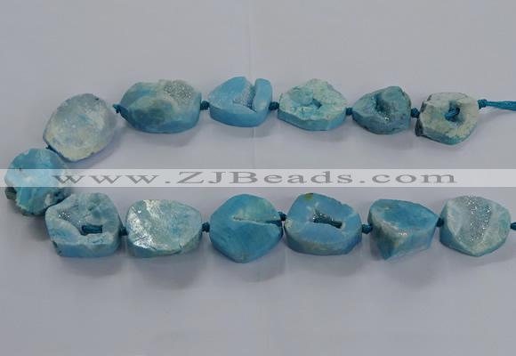 CNG2804 15.5 inches 25*30mm - 30*40mm freeform druzy agate beads