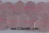 CNG2827 15.5 inches 10*14mm - 13*18mm faceted nuggets rose quartz beads