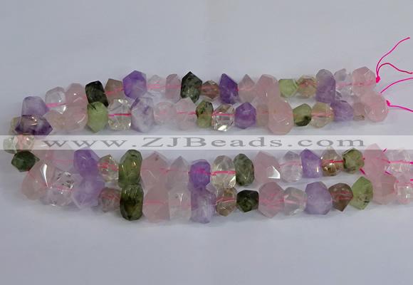 CNG2828 15.5 inches 10*14mm - 13*18mm faceted nuggets mixed quartz beads