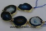 CNG2855 8 inches 35*45mm - 45*55mm freeform druzy agate beads