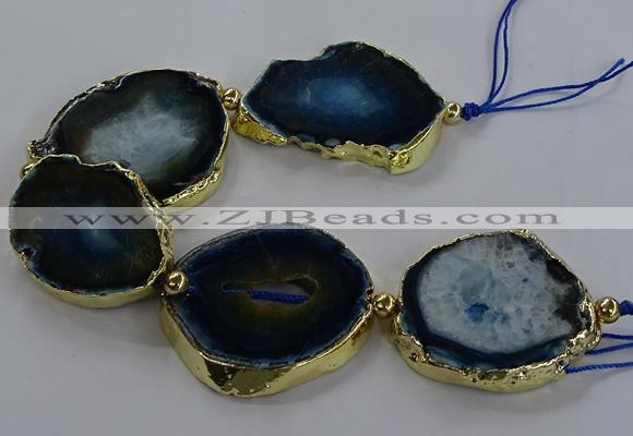 CNG2855 8 inches 35*45mm - 45*55mm freeform druzy agate beads