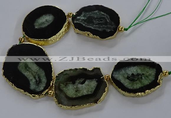 CNG2856 8 inches 35*45mm - 45*55mm freeform druzy agate beads