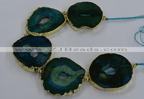CNG2862 8 inches 40*45mm - 50*60mm freeform druzy agate beads