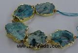 CNG2868 8 inches 35*40mm - 40*50mm freeform druzy agate beads