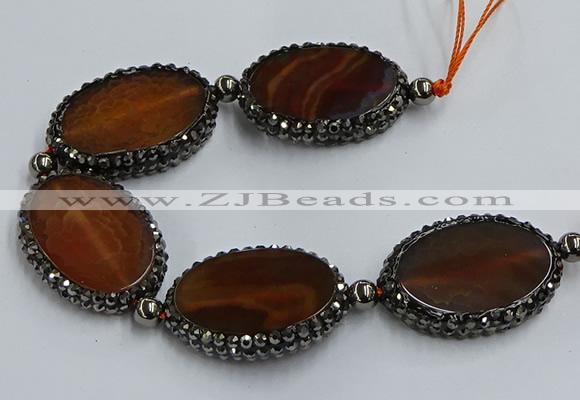 CNG2914 7.5 inches 25*35mm oval agate gemstone beads wholesale