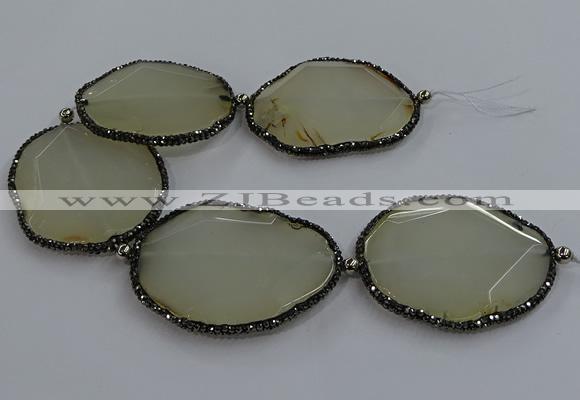 CNG2928 7.5 inches 45*55mm - 50*60mm faceted freeform agate beads