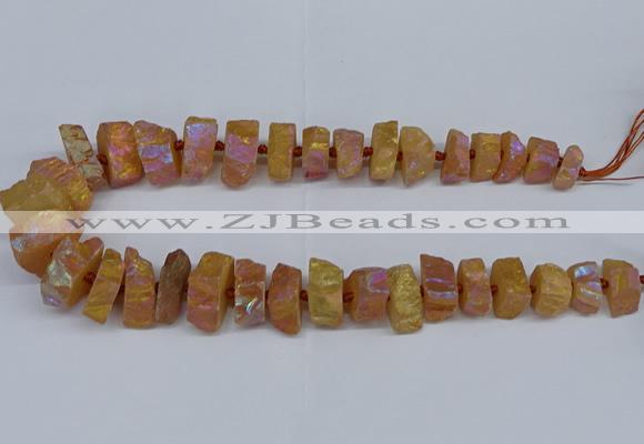 CNG2942 15.5 inches 10*15mm - 20*30mm nuggets plated white crystal beads