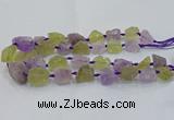 CNG3022 15*20mm - 22*30mm nuggets amethyst & lemon quartz beads