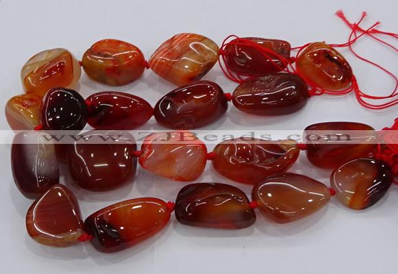 CNG3049 25*30mm - 30*40mm nuggets agate gemstone beads