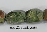 CNG305 15.5 inches 15*20mm faceted nuggets peacock gemstone beads